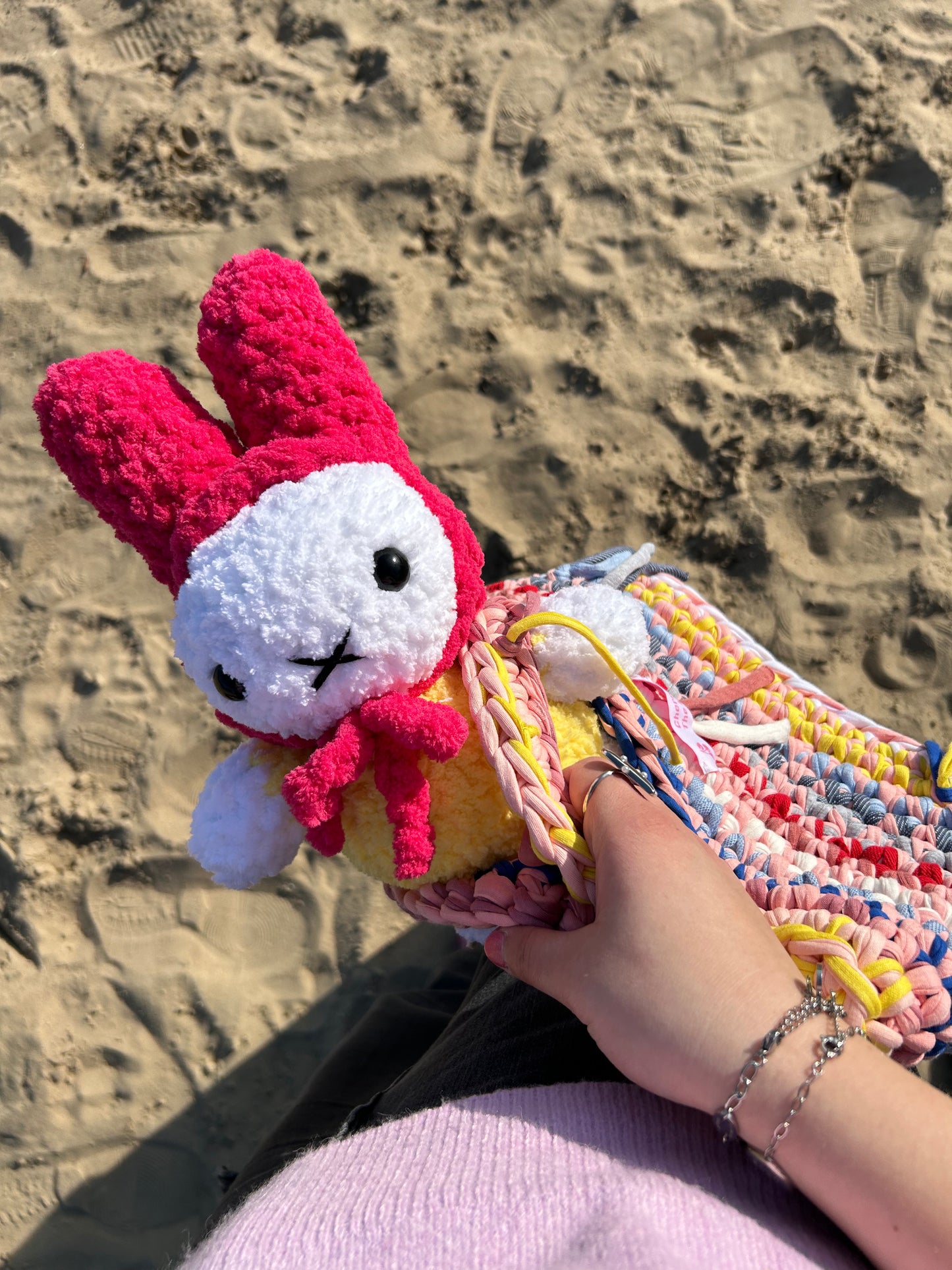 YELLOW & PINK CROCHET MIFFY PLUSHIE