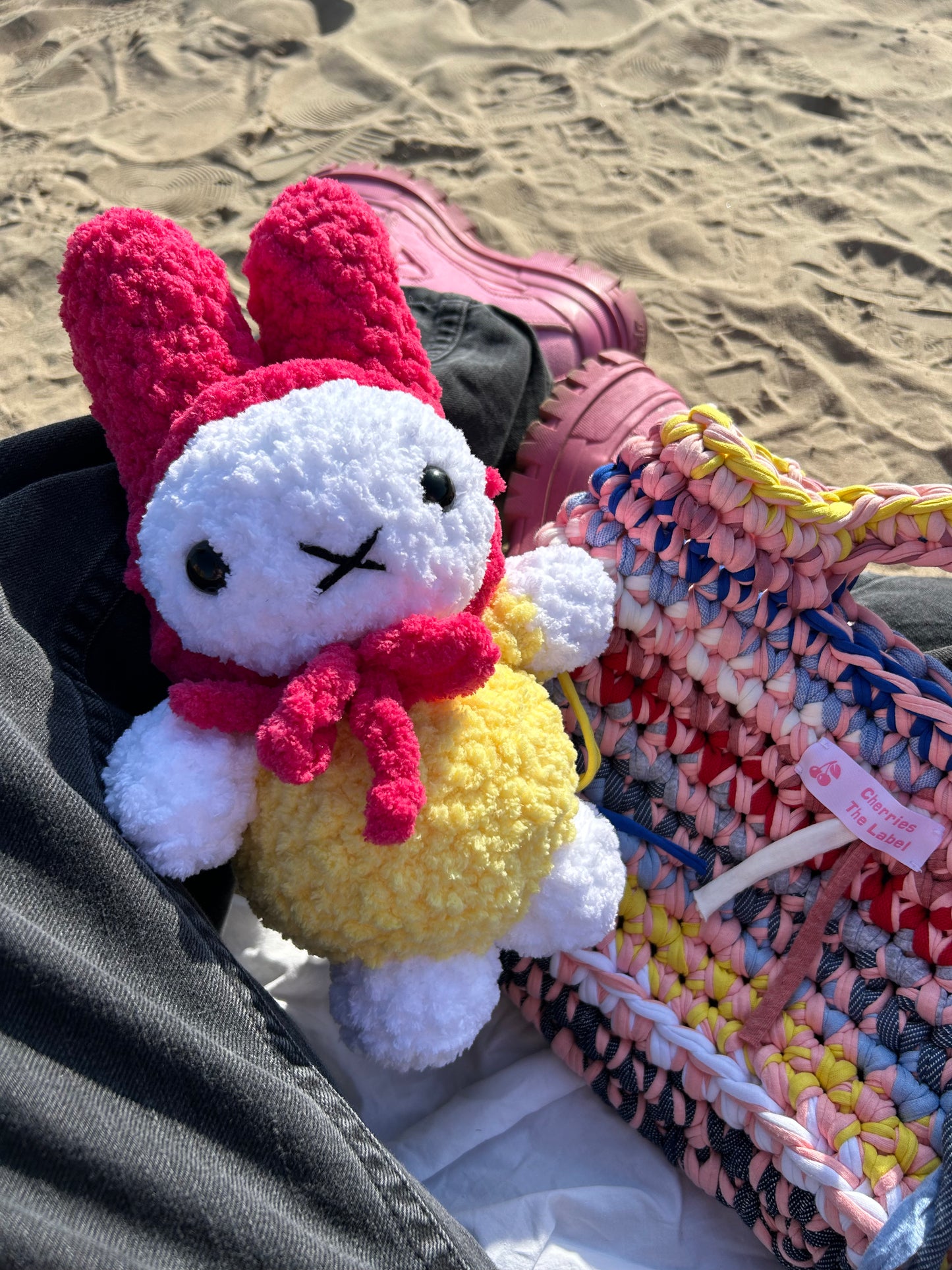 YELLOW & PINK CROCHET MIFFY PLUSHIE