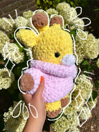 CROCHET GIRAFFE IN A SWEATER PLUSHIE