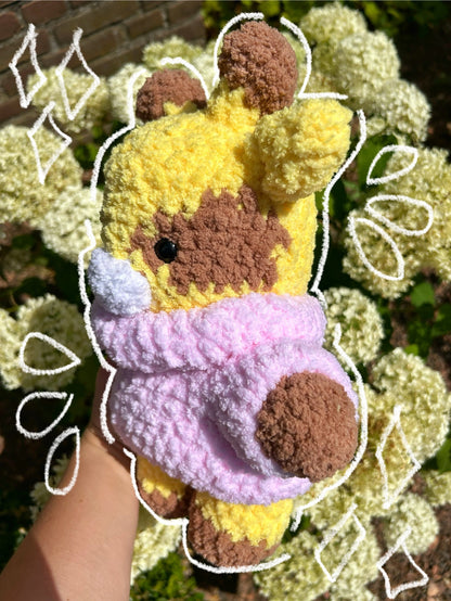CROCHET GIRAFFE IN A SWEATER PLUSHIE