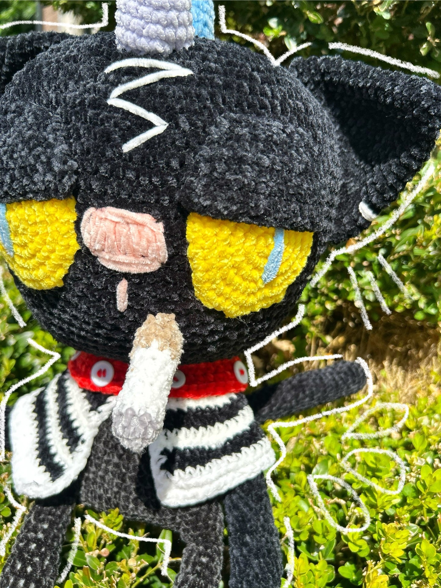 CROCHET SMOKING CAT PLUSHIE