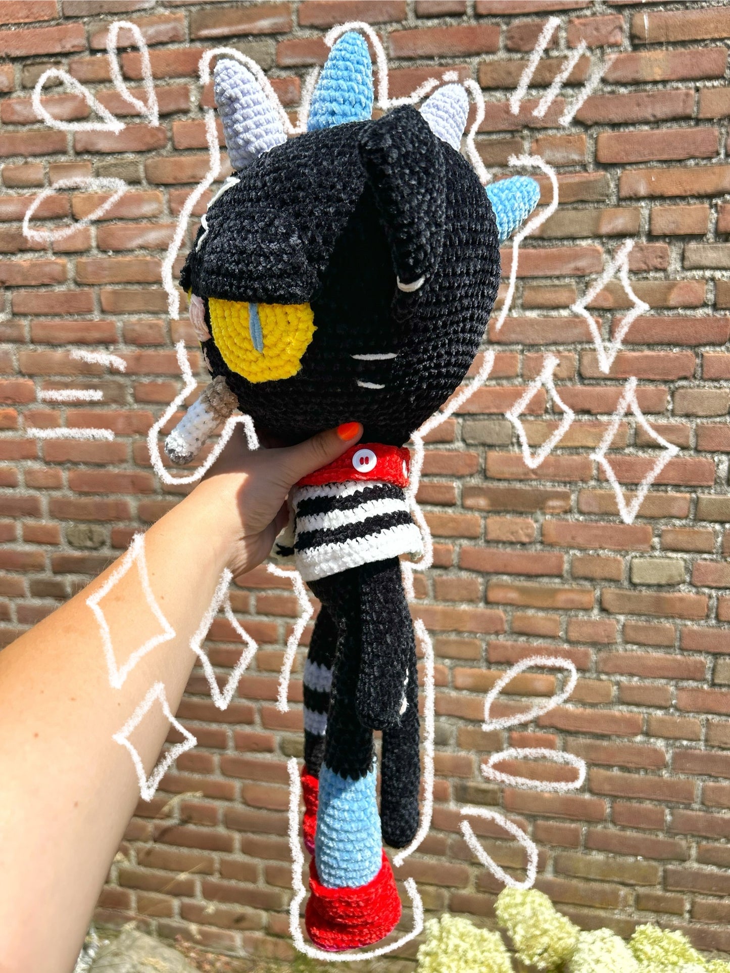 CROCHET SMOKING CAT PLUSHIE