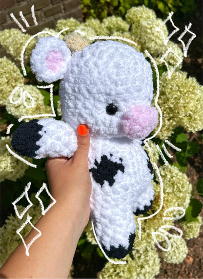CROCHET BLACK & WHITE COW PLUSHIE