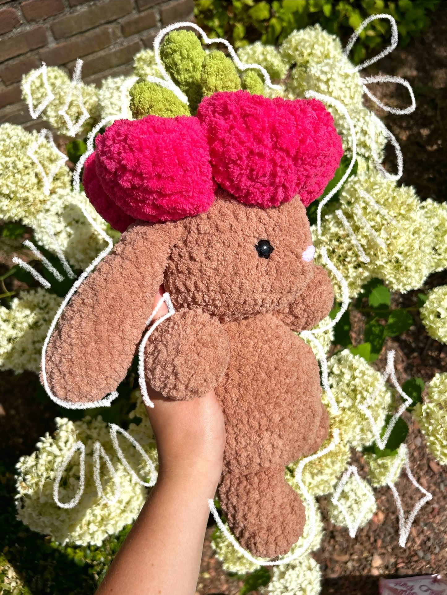 CROCHET FLOWER BUNNY PLUSHIE