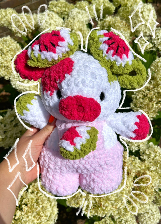 CROCHET WATERMELON COW PLUSHIE