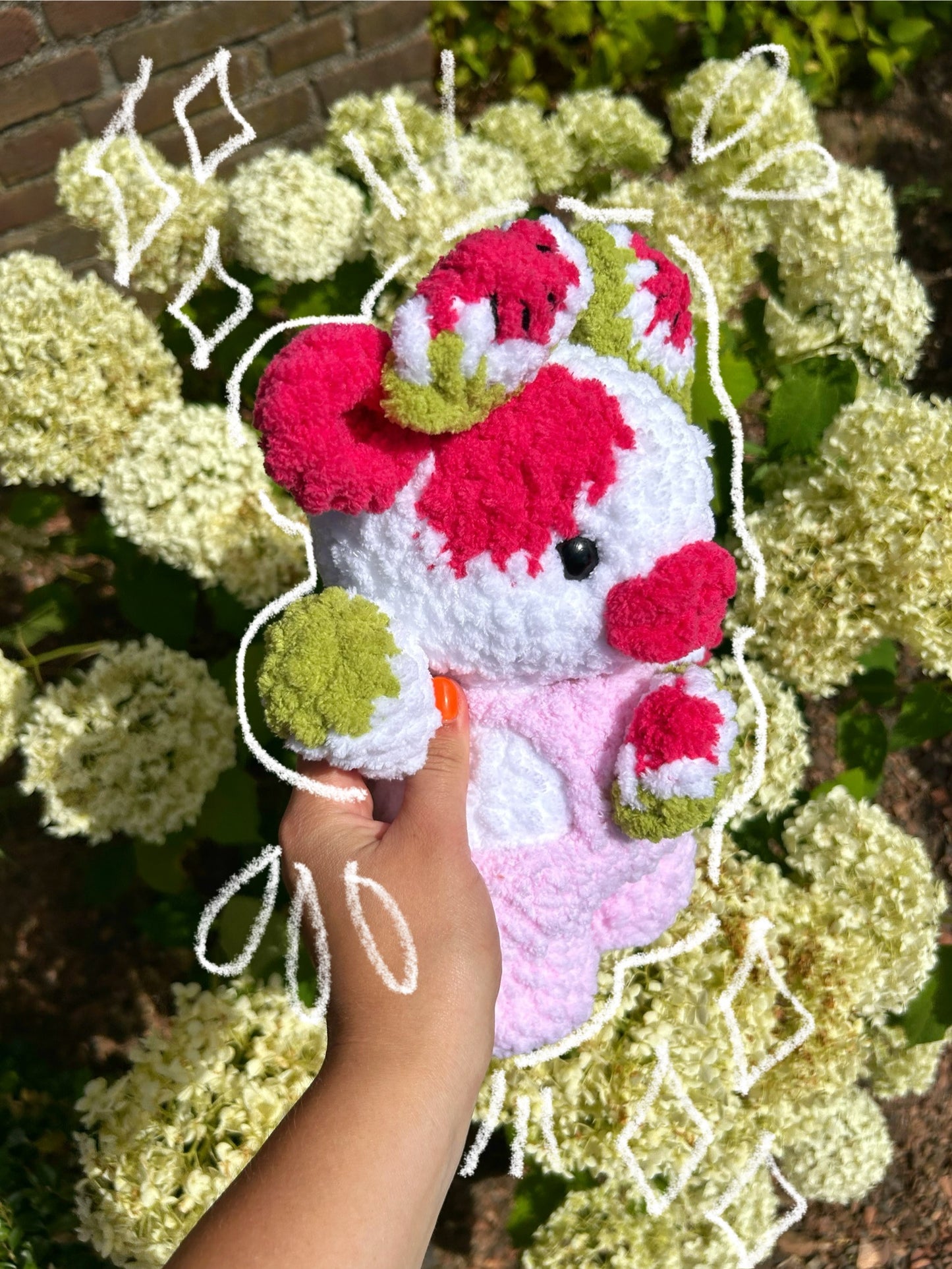 CROCHET WATERMELON COW PLUSHIE