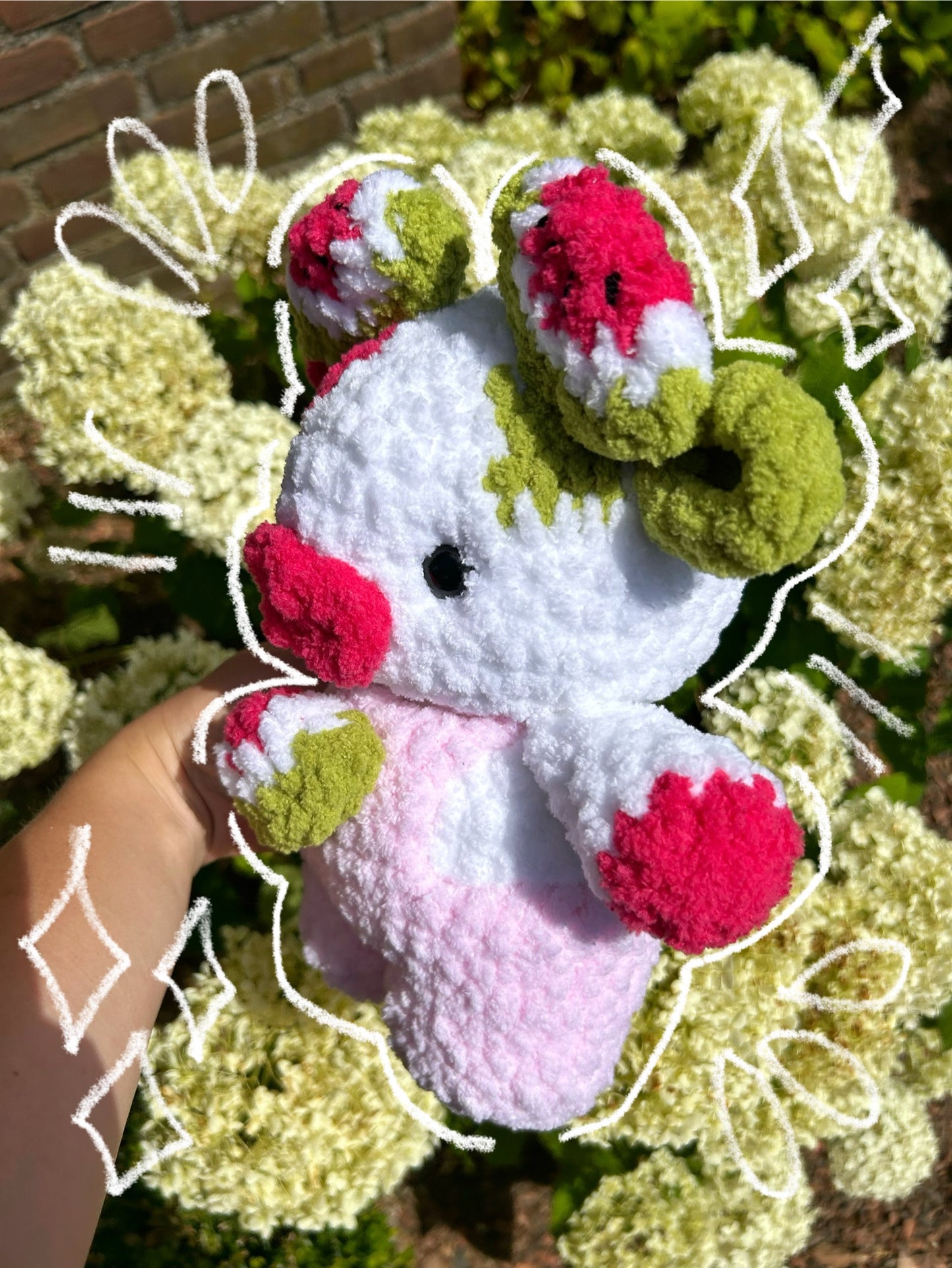 CROCHET WATERMELON COW PLUSHIE