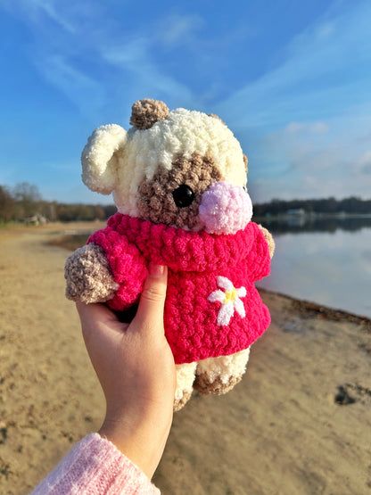 CROCHET COW WITH SWEATER PLUSHIE