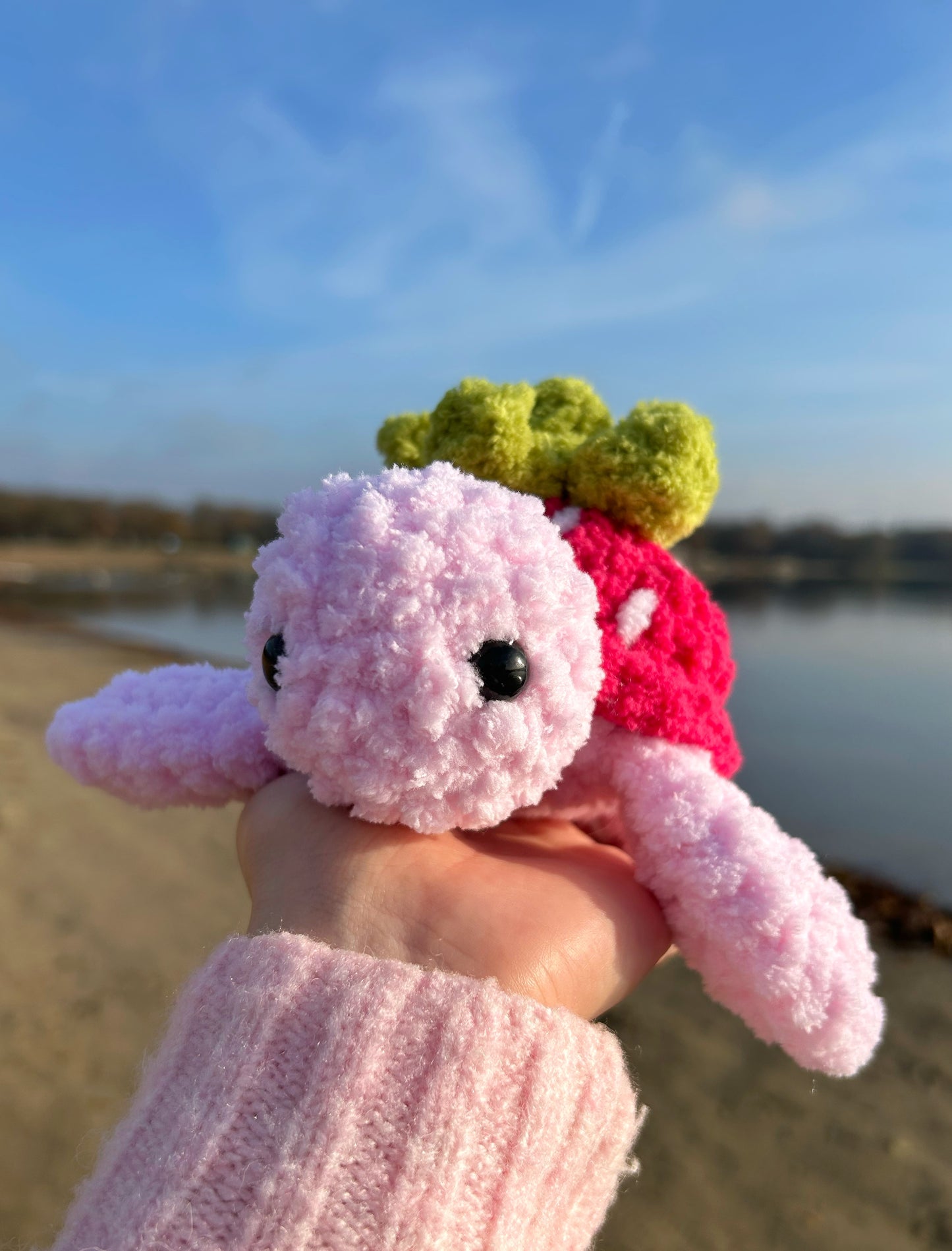 CROCHET STRAWBERRY TURTLE PLUSHIE