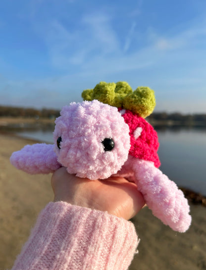 CROCHET STRAWBERRY TURTLE PLUSHIE