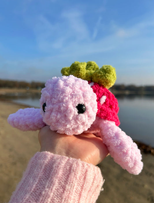 CROCHET STRAWBERRY TURTLE PLUSHIE