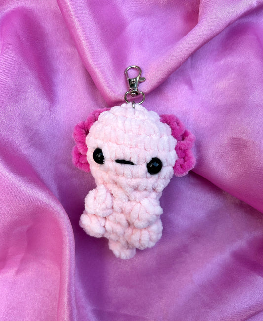 CROCHET AXOLOTL KEYCHAIN PLUSHIE