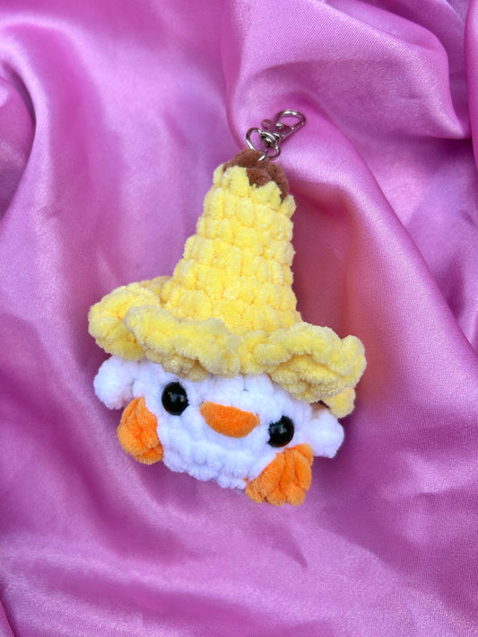 CROCHET BANANA CHICK KEYCHAIN PLUSHIE