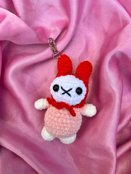 CROCHET MIFFY KEYCHAIN RED & PINK PLUSHIE