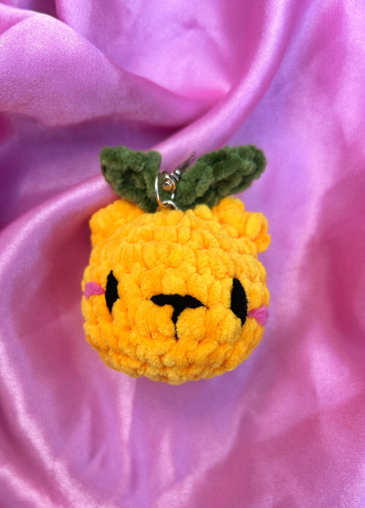 CROCHET MANDARIN BEAR KEYCHAIN PLUSHIE