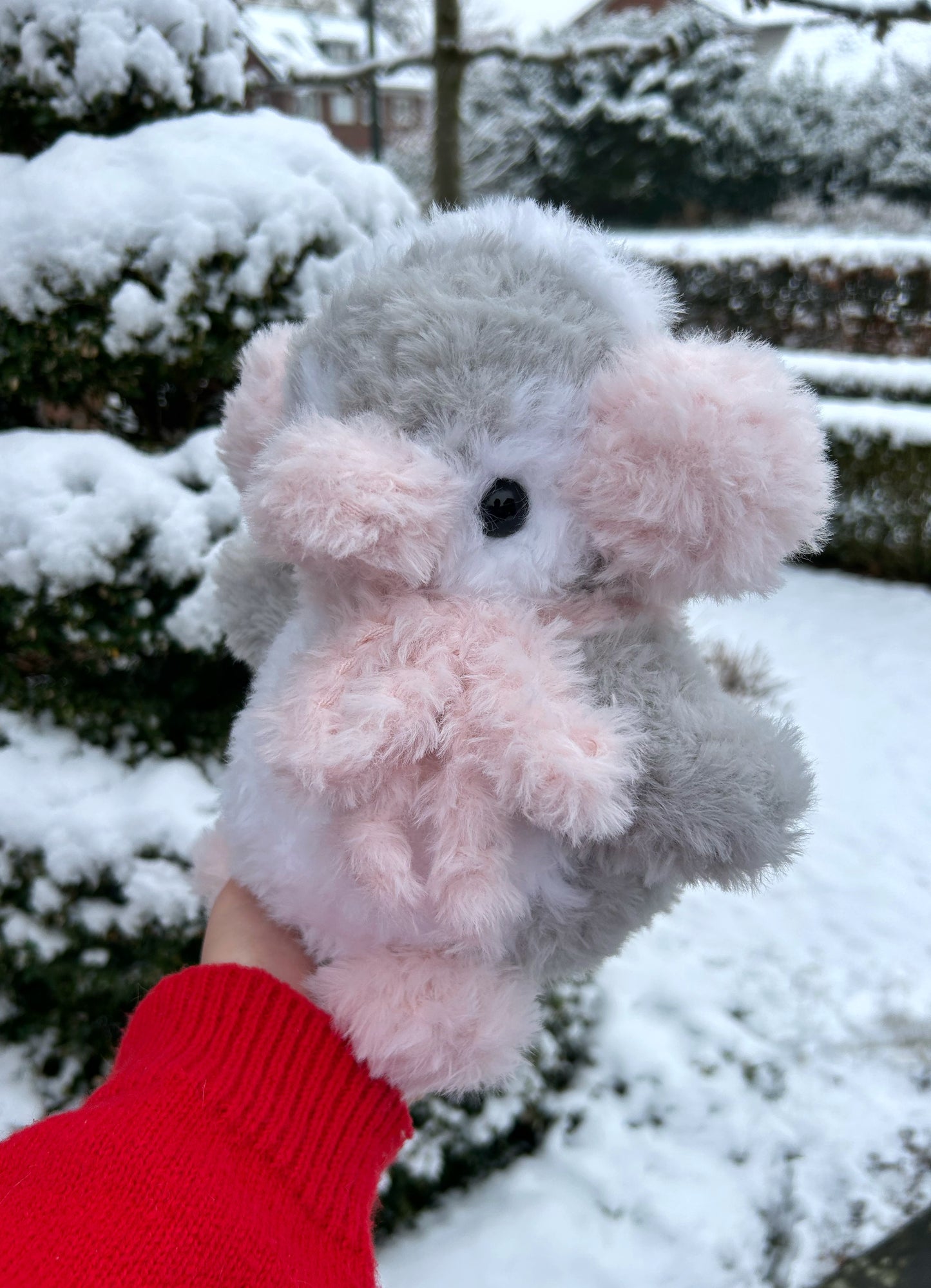 CROCHET FLUFFY PENGUIN WITH EARMUFFS PLUSHIE