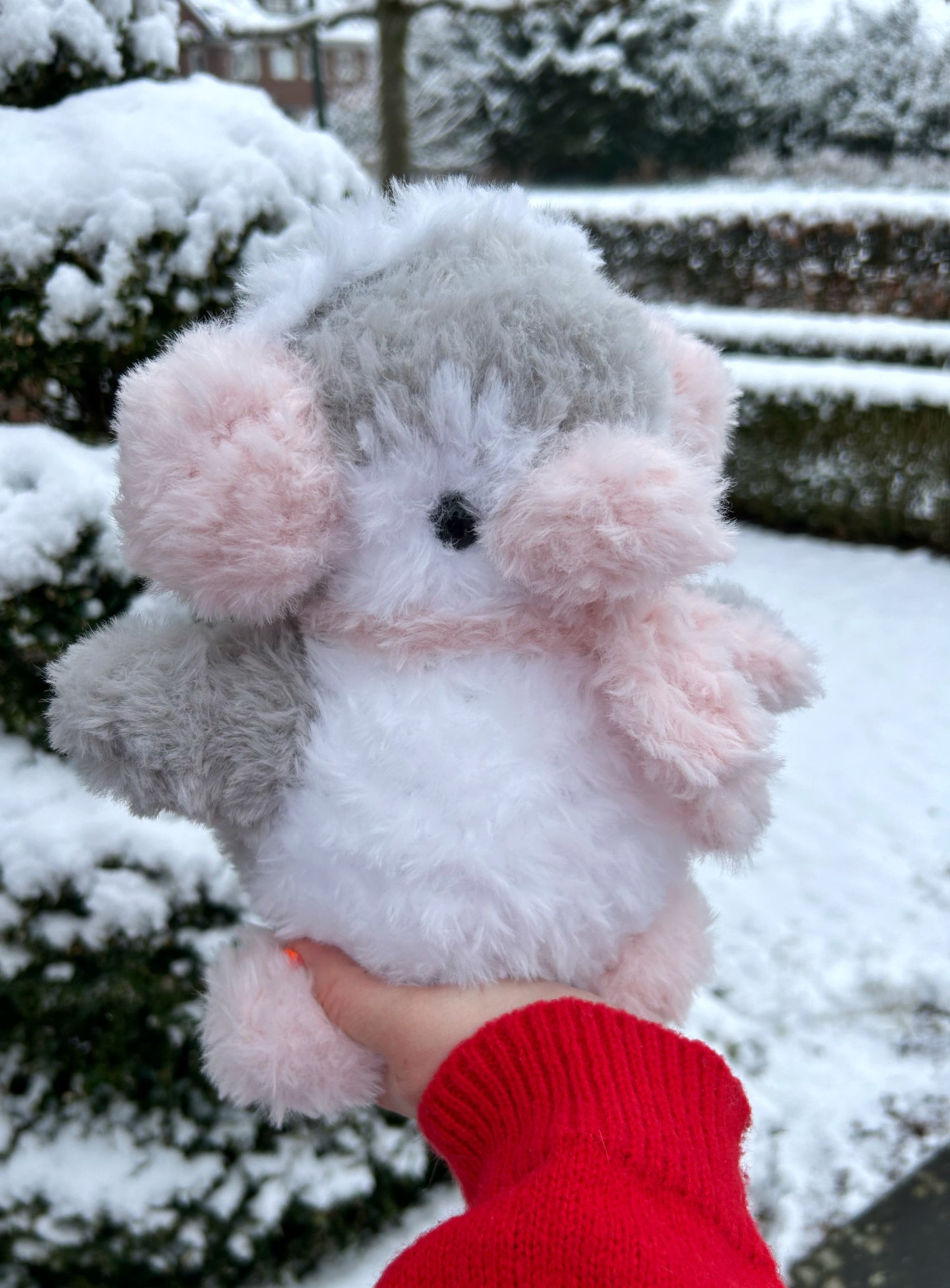 CROCHET FLUFFY PENGUIN WITH EARMUFFS PLUSHIE
