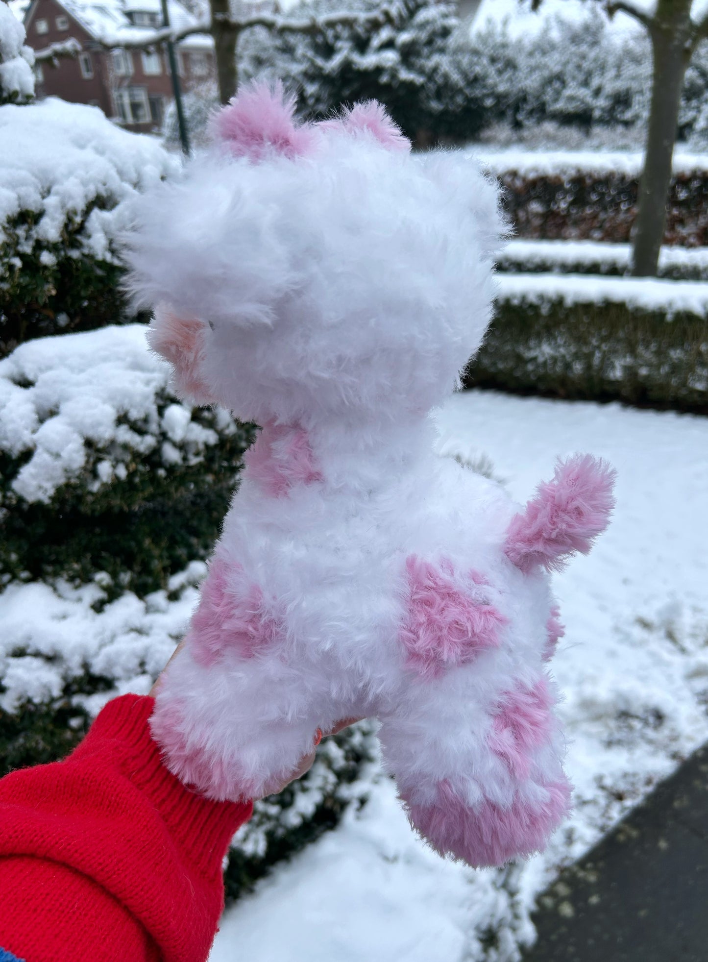 CROCHET FLUFFY PINK GIRAFFE PLUSHIE