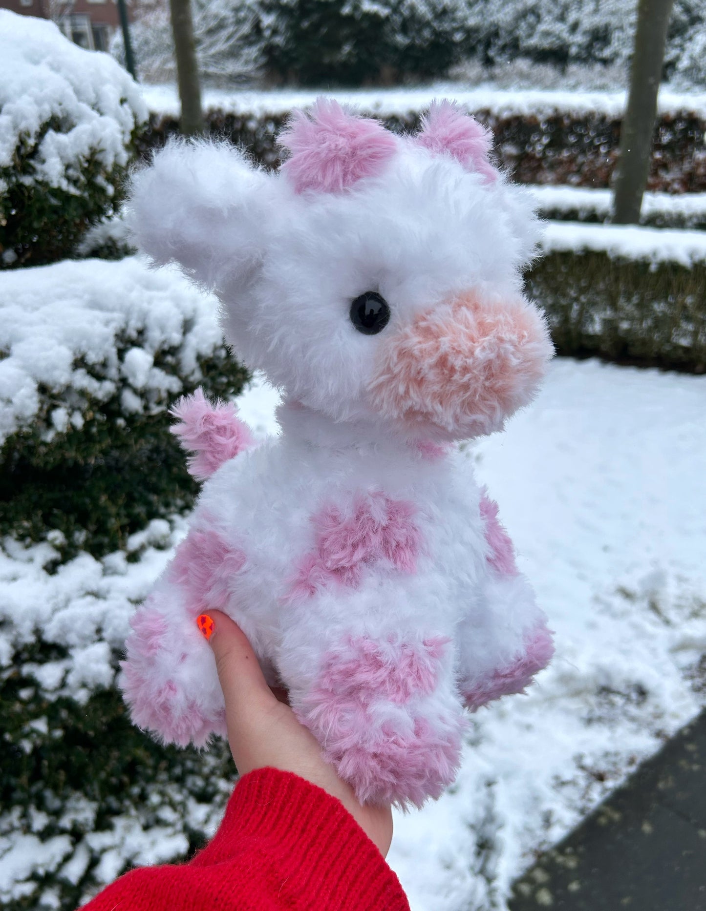 CROCHET FLUFFY PINK GIRAFFE PLUSHIE