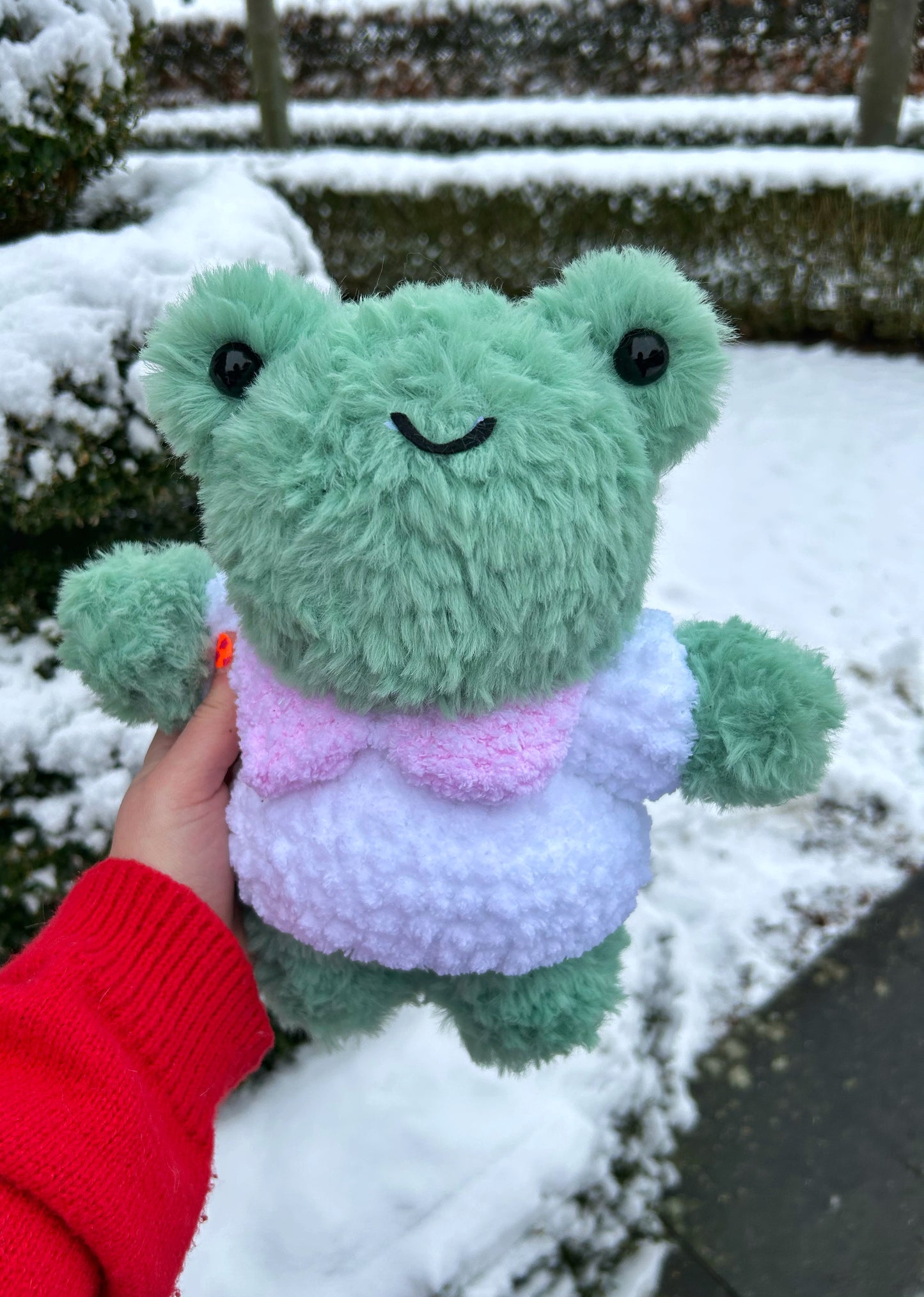 CROCHET FLUFFY FROG PLUSHIE