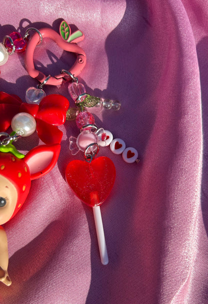 SONNY ANGEL STRAWBERRY LOVE FAWN KEYCHAIN