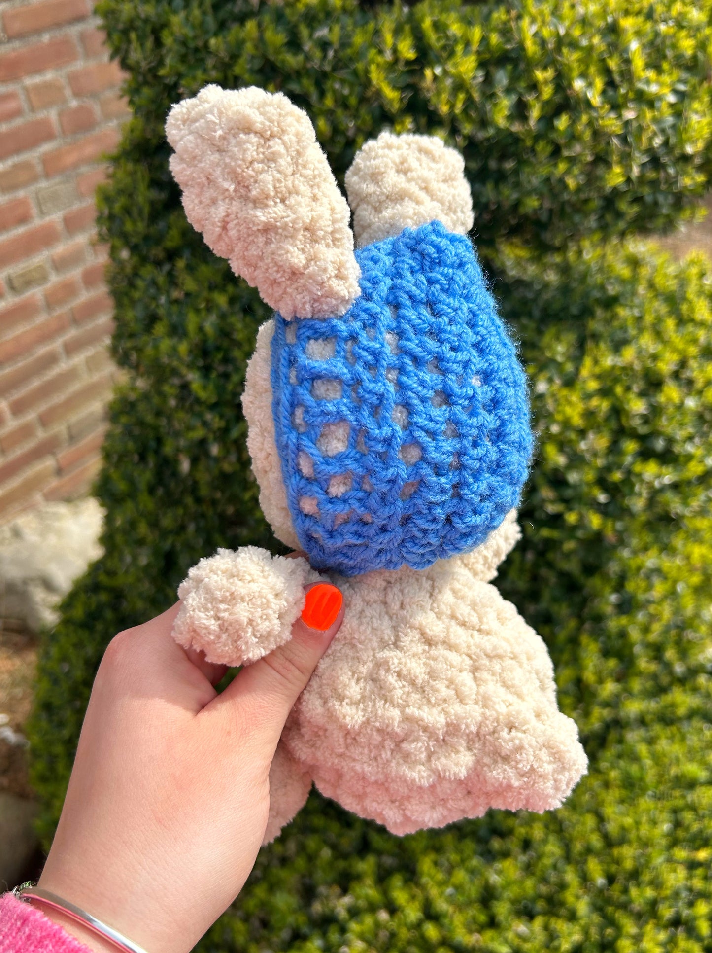 CROCHET BEIGE EASTER BUNNY PLUSHIE