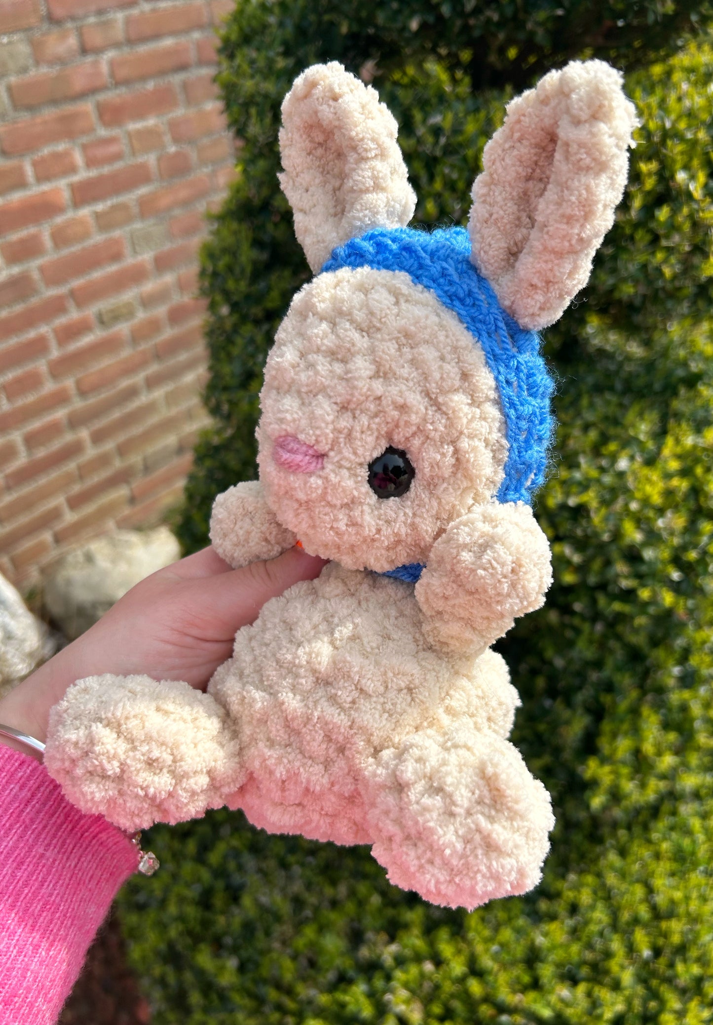 CROCHET BEIGE EASTER BUNNY PLUSHIE